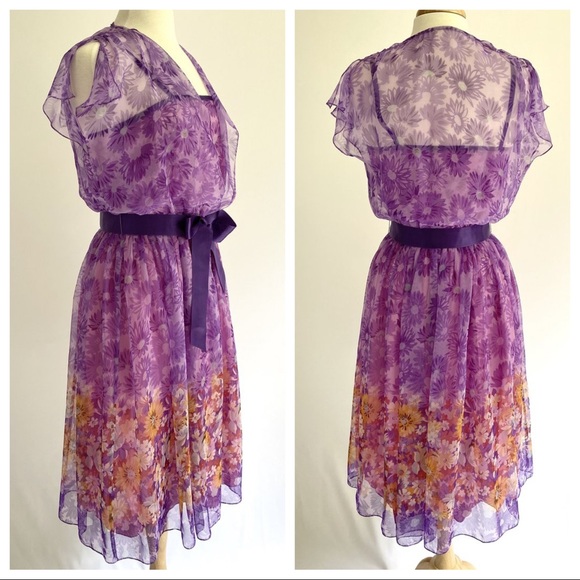 Vtg Enchanted Aster Dress S - Picture 2 of 7